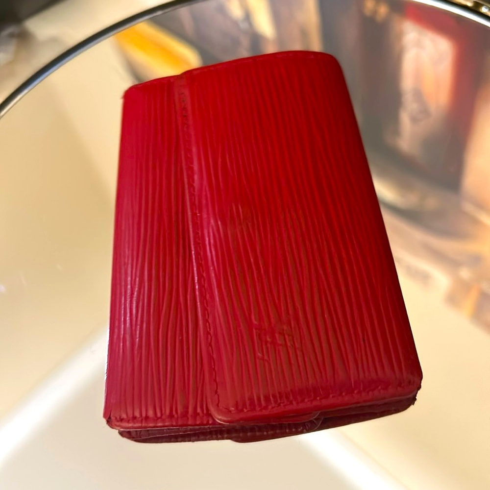 Sale! Louis Vuitton Red Leather Epi key holder